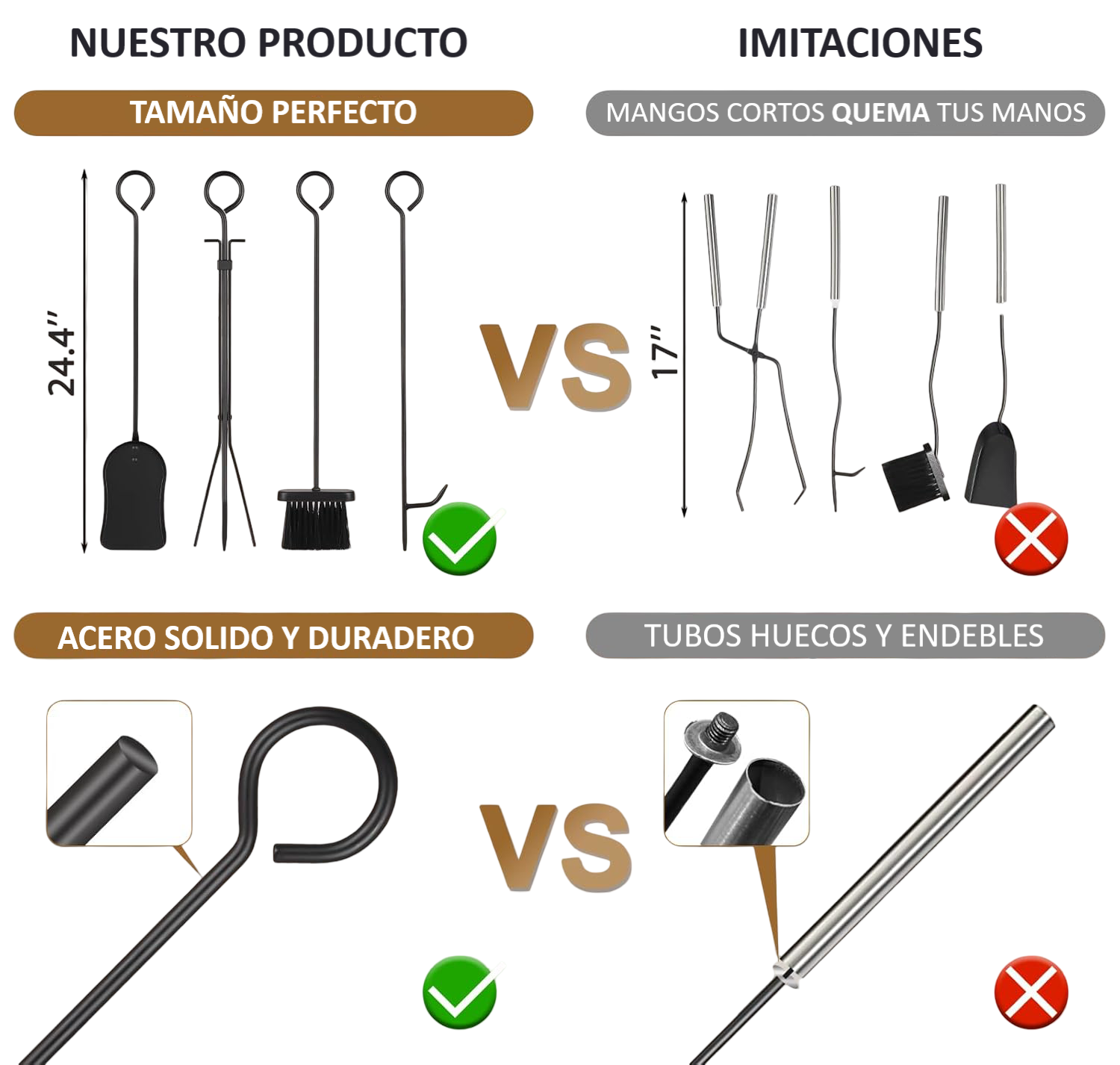 Leñero Metalico Para Chimenea Estante Leña 2nvl +4 Accesorio-4