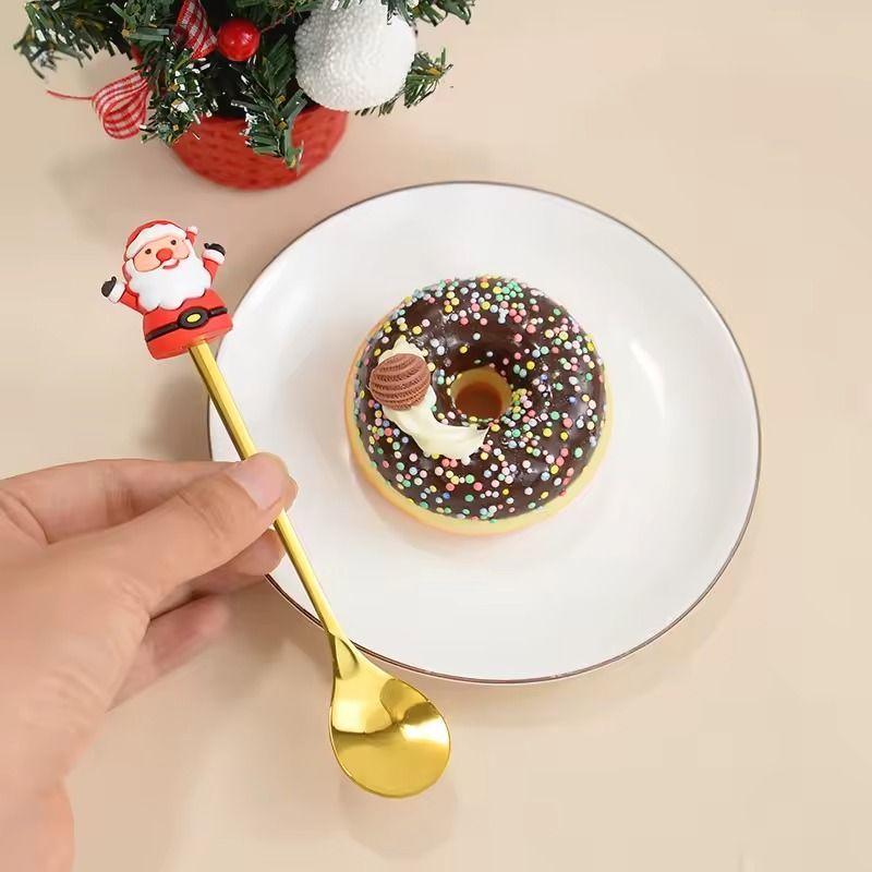 2 Cubiertos Navideños Cuchara Tenedor Para Decoración Mesa-2