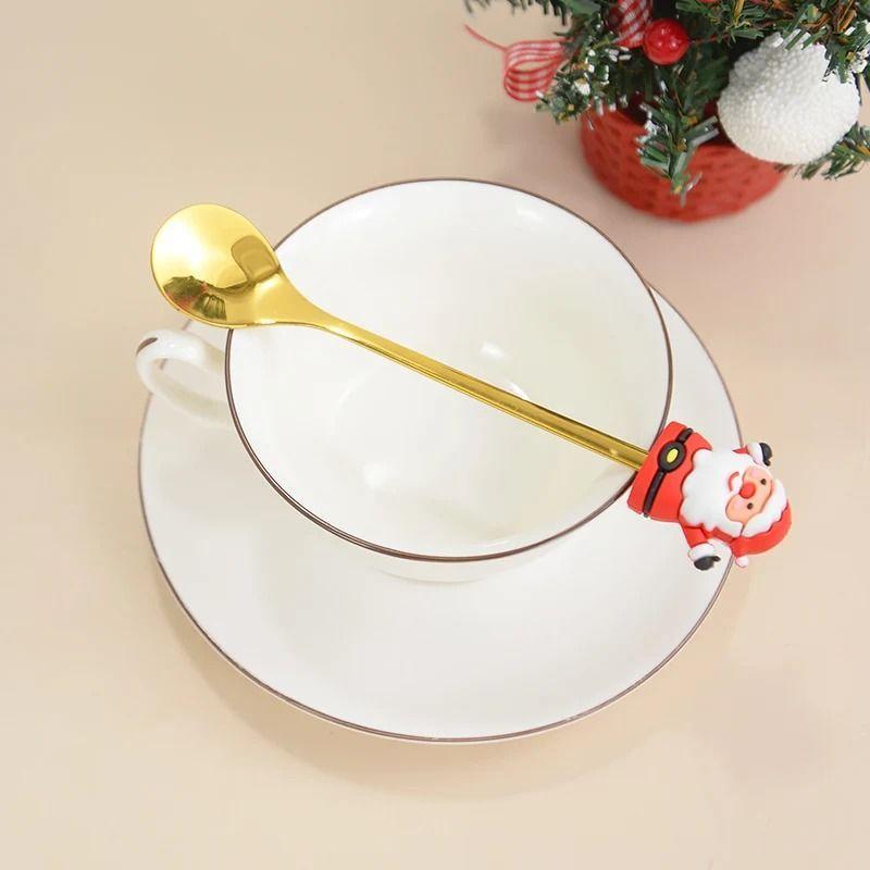 2 Cubiertos Navideños Cuchara Tenedor Para Decoración Mesa-4