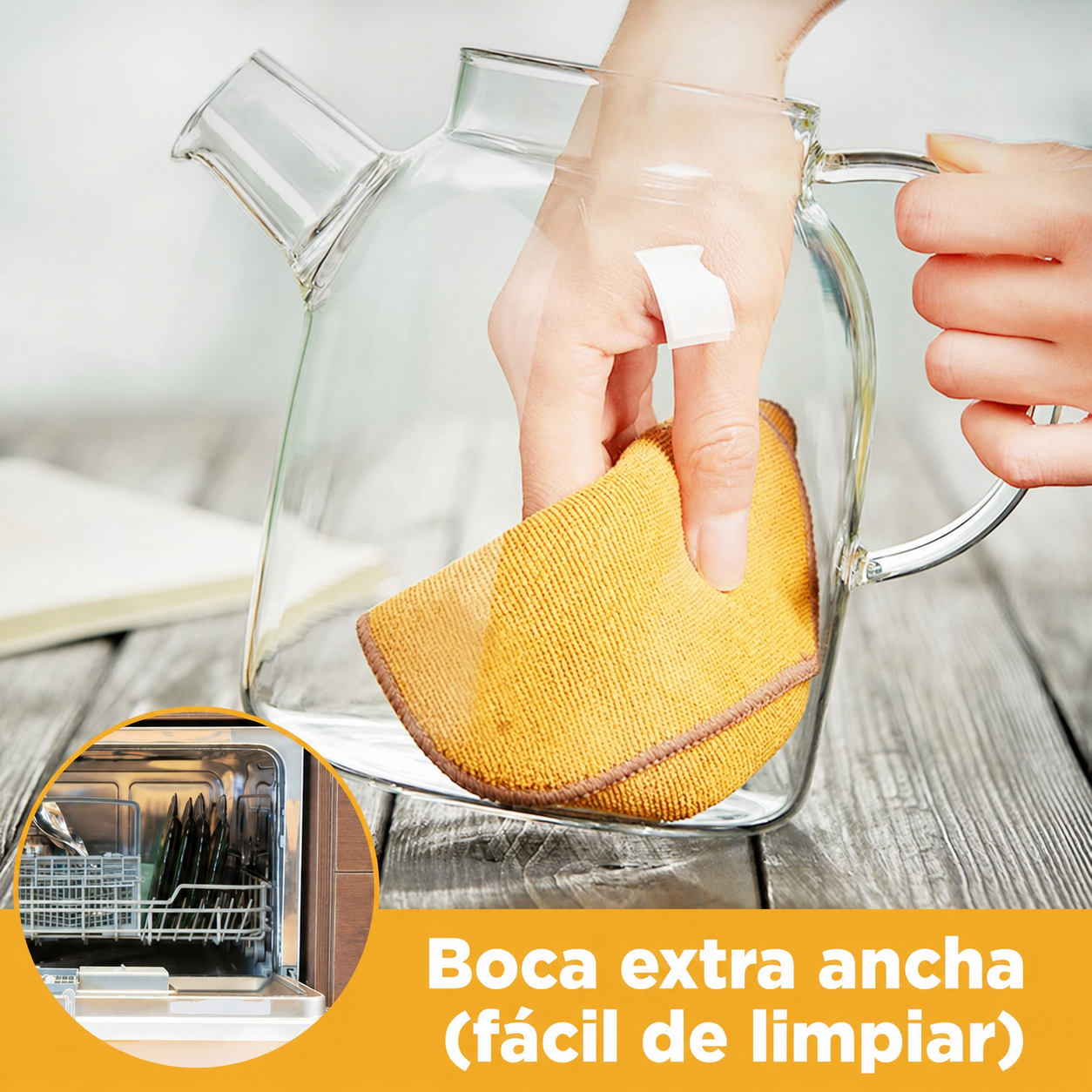 Tetera Vidrio Borosilicato 1 5l Con Infusor Tapa Bamb-2