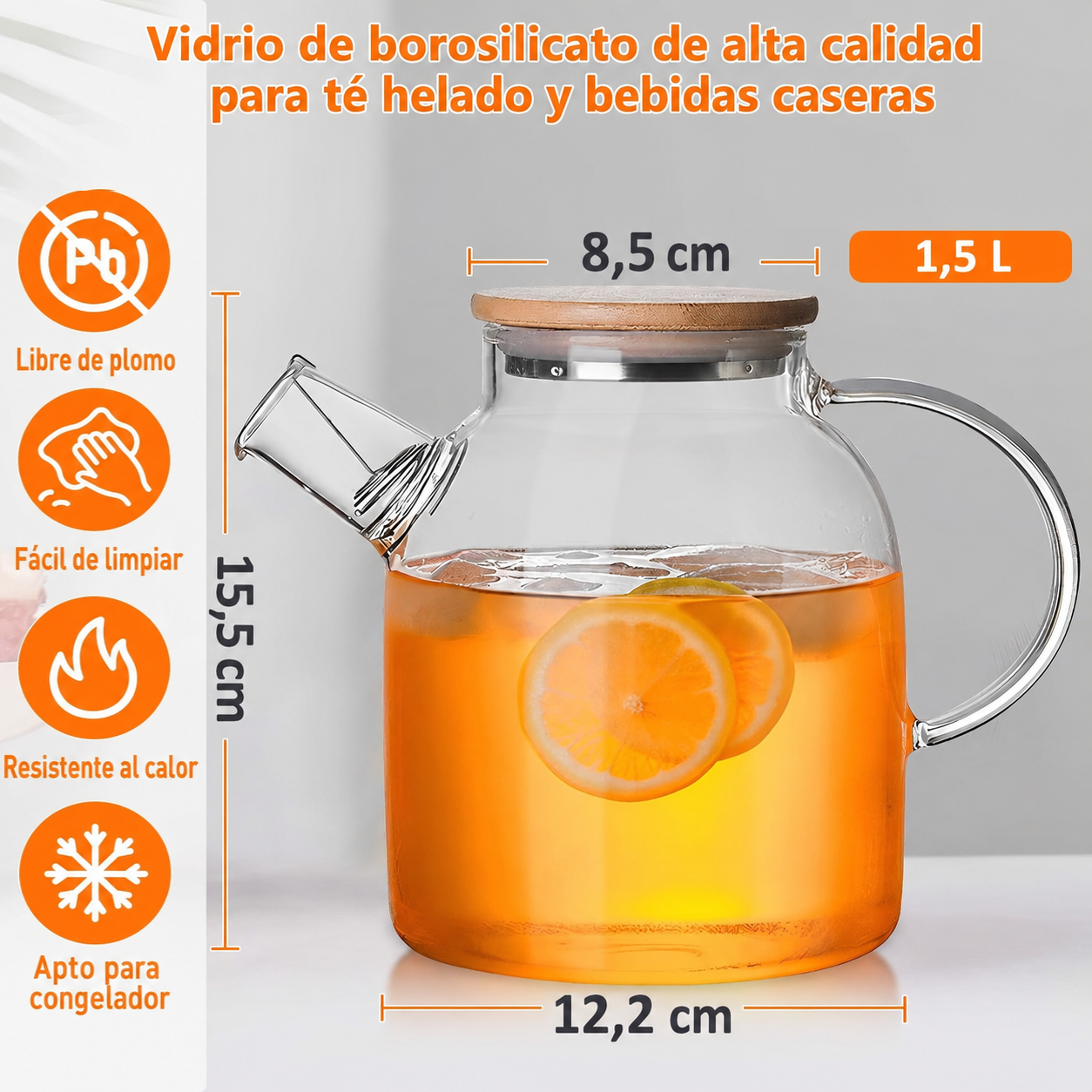 Tetera Vidrio Borosilicato 1 5l Con Infusor Tapa Bamb-4