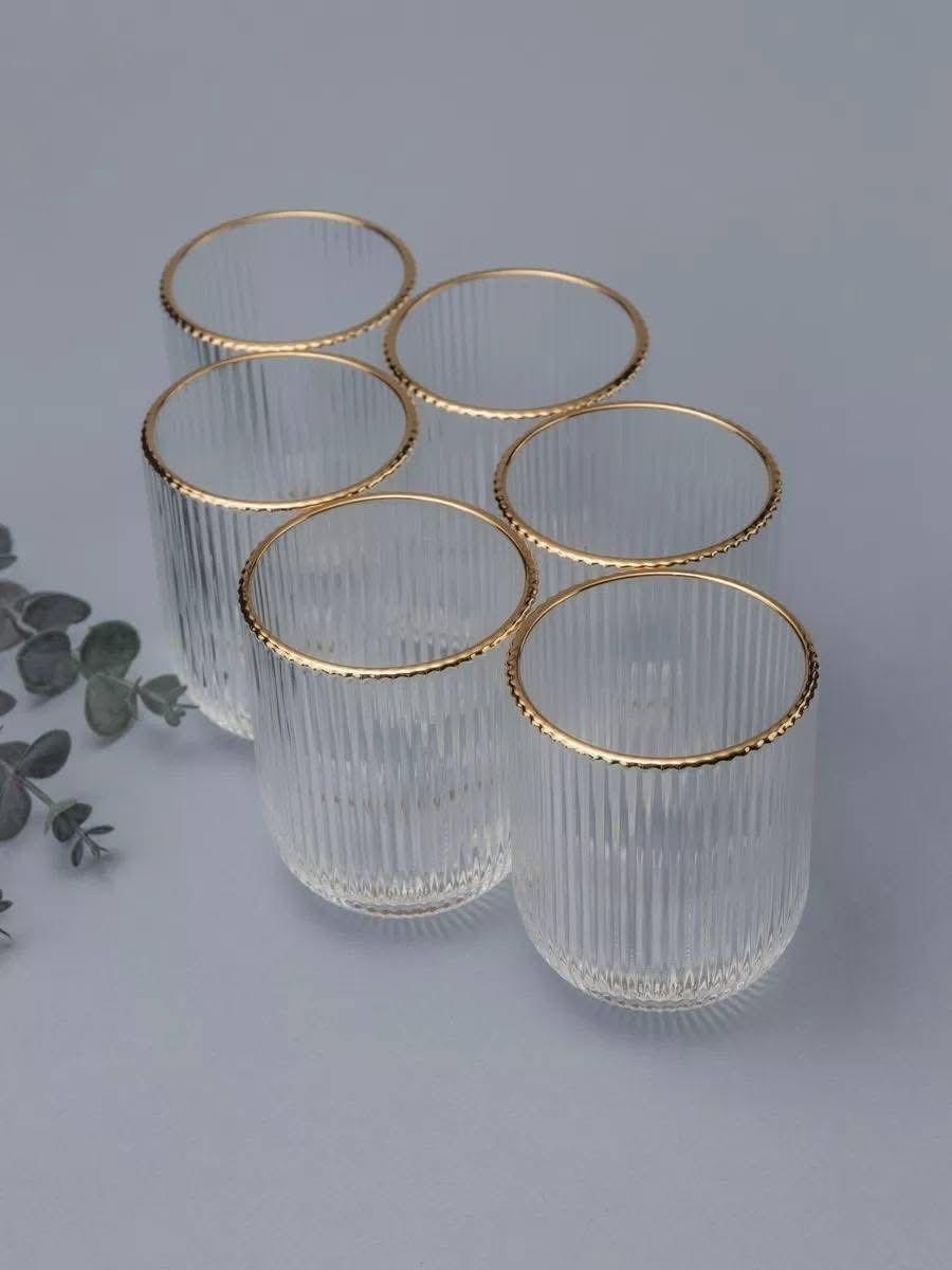 Set 6 Vasos Acanalado Vaso Origami 250ml Wakeshome-2