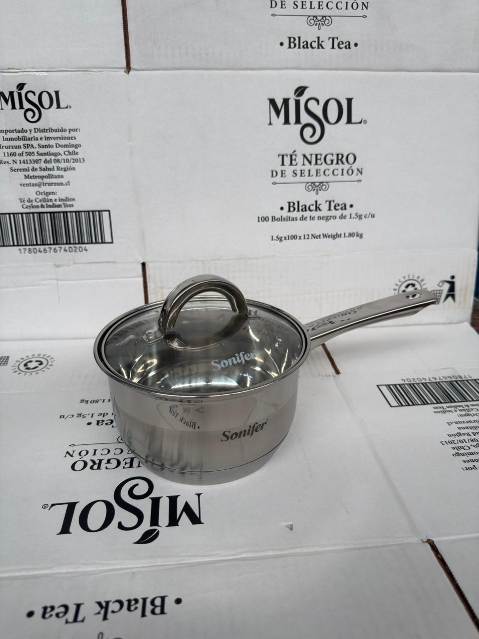 Olla Cacerola Acero Inoxidable 2,1 Litros 16cm Wakeshome-2