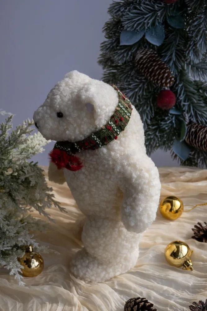 Adorno De Arbol De Navidad Oso Peluche Pascuero Navideño 39cm-3