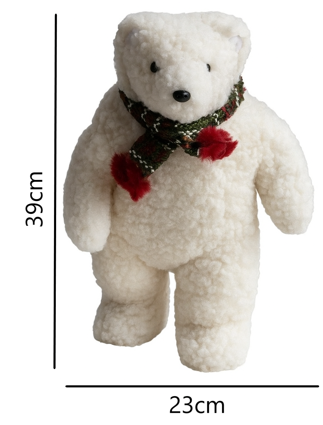 Adorno De Arbol De Navidad Oso Peluche Pascuero Navideño 39cm-6
