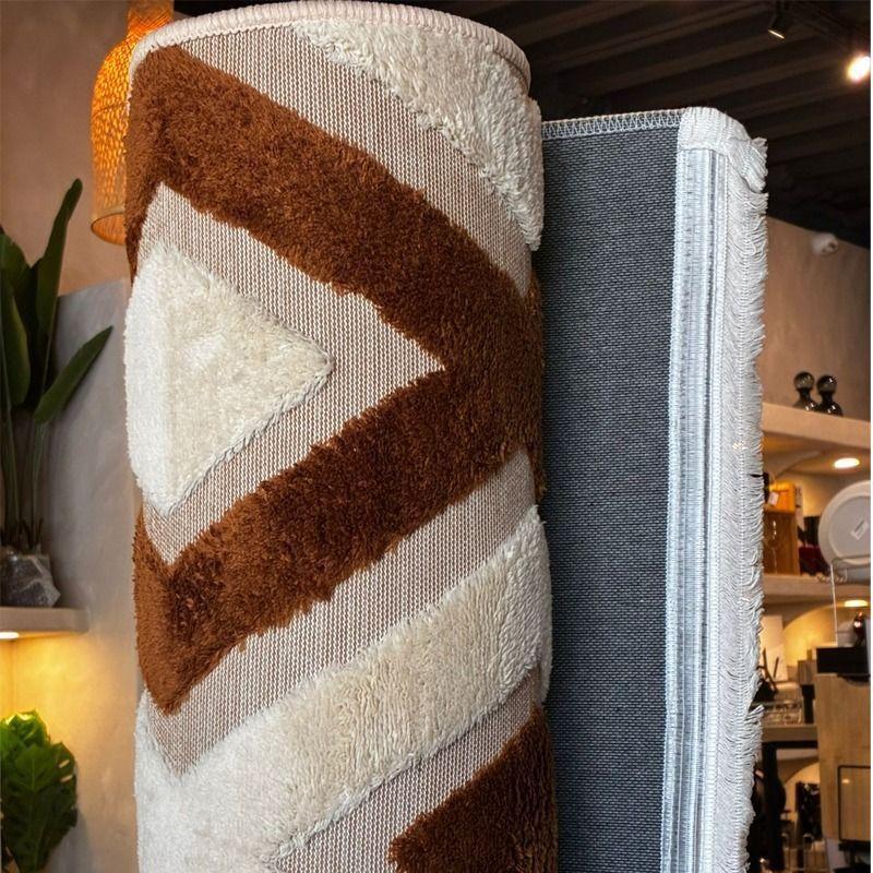 Alfombra Living Con Relieve 3d Antideslizante 180x200cm-4