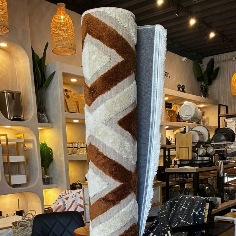 Alfombra Living Con Relieve 3d Antideslizante 180x200cm-5