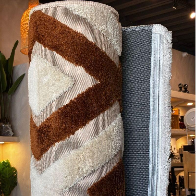 Alfombra Living Con Relieve 3d Antideslizante 180x200cm-4