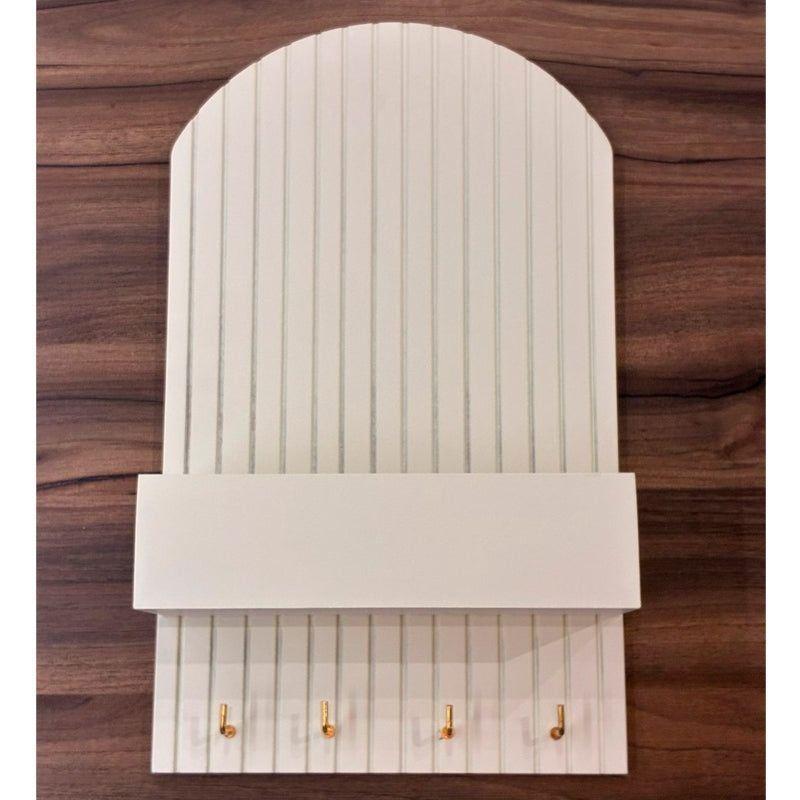 Perchero Madera Porta Llave Pared Con 4 Ganchos Estante-7