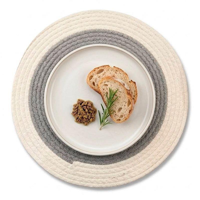Individual De Mesa Trenzado Mantel Redondo De Algodon 38cm-3