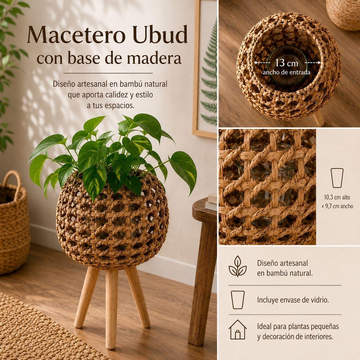 Macetero Alto De Yute Para Plantas Porta Macetas De Ratan-2
