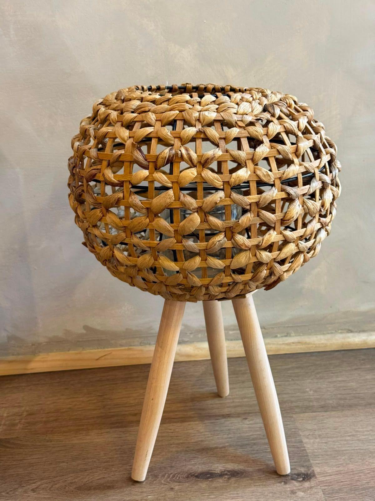 Macetero Alto De Yute Para Plantas Porta Macetas De Ratan-7
