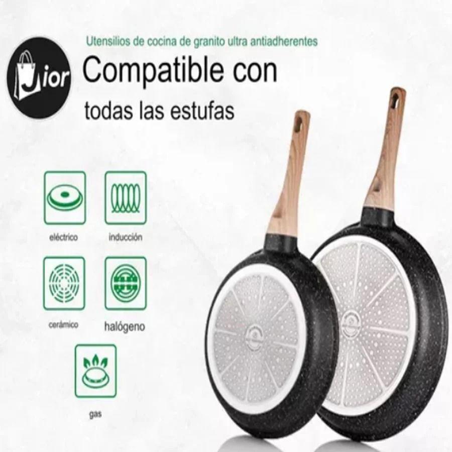 Bateria Cocina 9 Piezas Antiadherente Ceramic Profesional Ollas-1