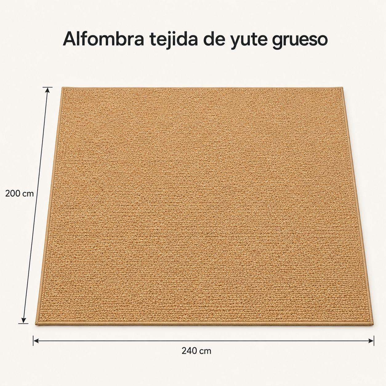 Alfombra Estilo Yute Tejida Para Living Resistente Mascotas-1