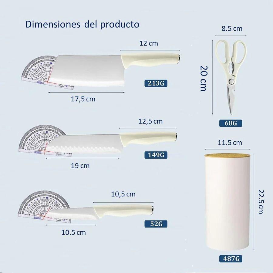 Juego De Cuchillos De Cocina 5 Piezas De Acero Inoxidable-2