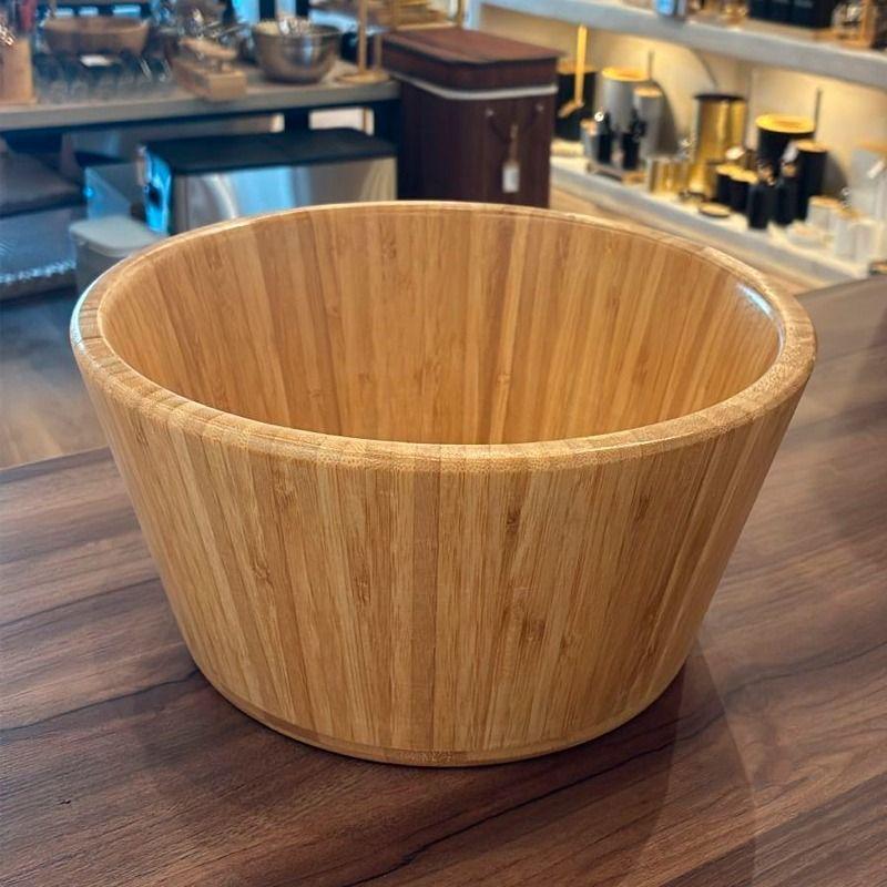 Bowl Cuenco Ensaladera De Madera Bambú Plato Ensalada 27cm WakesHome-3
