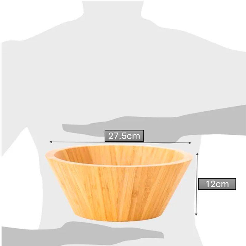 Bowl Cuenco Ensaladera De Madera Bambú Plato Ensalada 27cm WakesHome-5