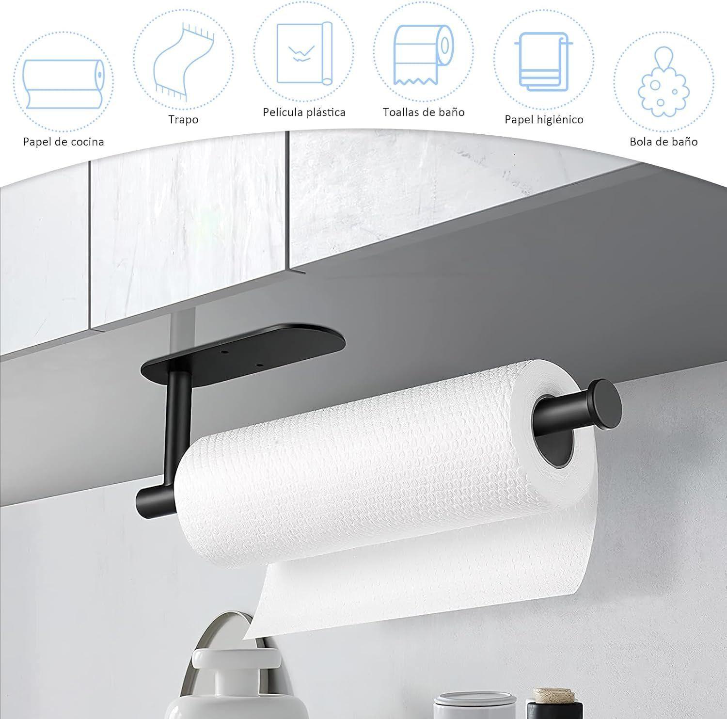 Portarollo De Papel Nova Toallin De Acero Inox Autoadhesivo-2