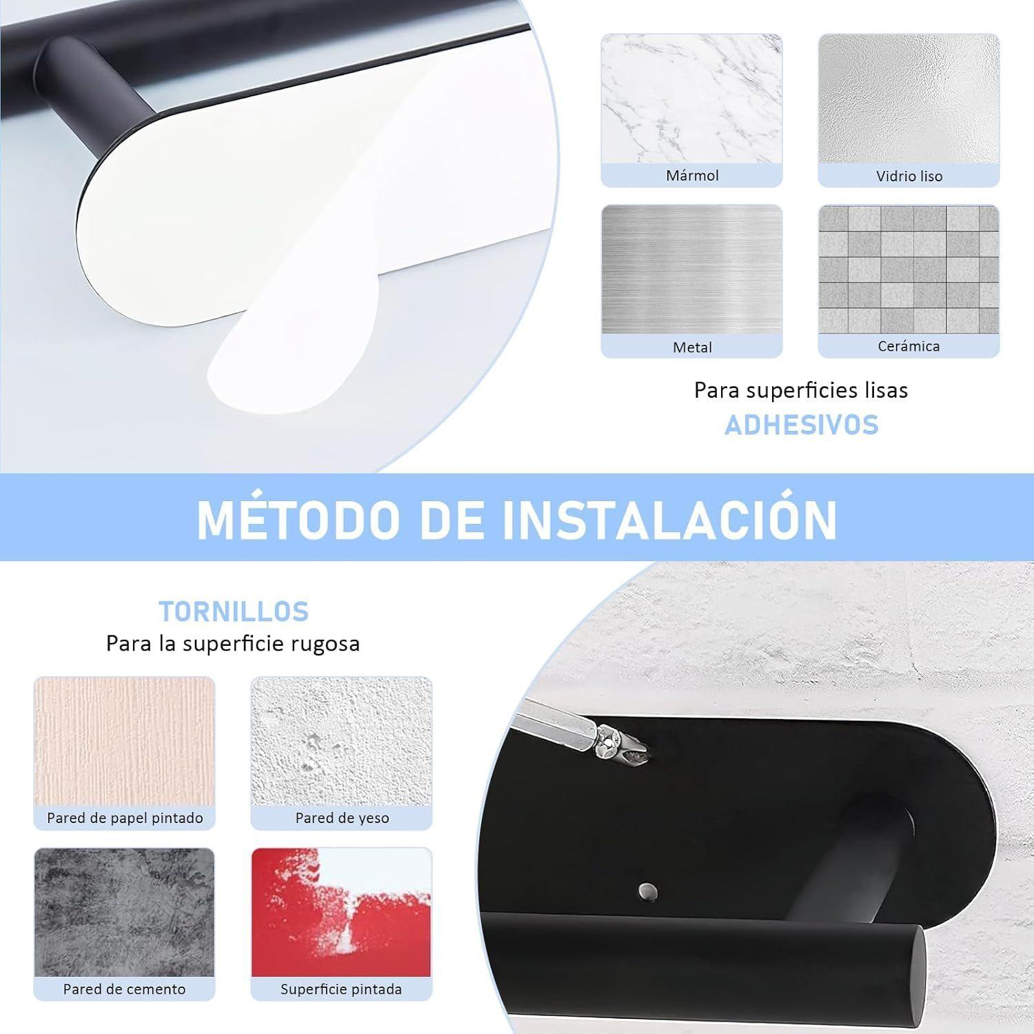 Portarollo De Papel Nova Toallin De Acero Inox Autoadhesivo-5