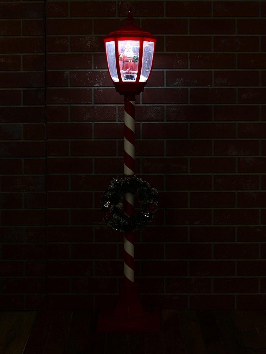 Farol De Navidad Santa Con Bastón De Caramelo Y Guirnalda-2