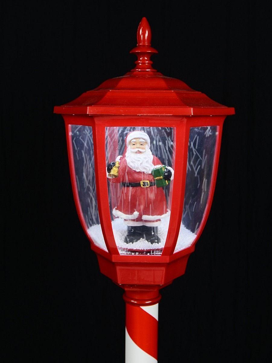 Farol De Navidad Santa Con Bastón De Caramelo Y Guirnalda-3