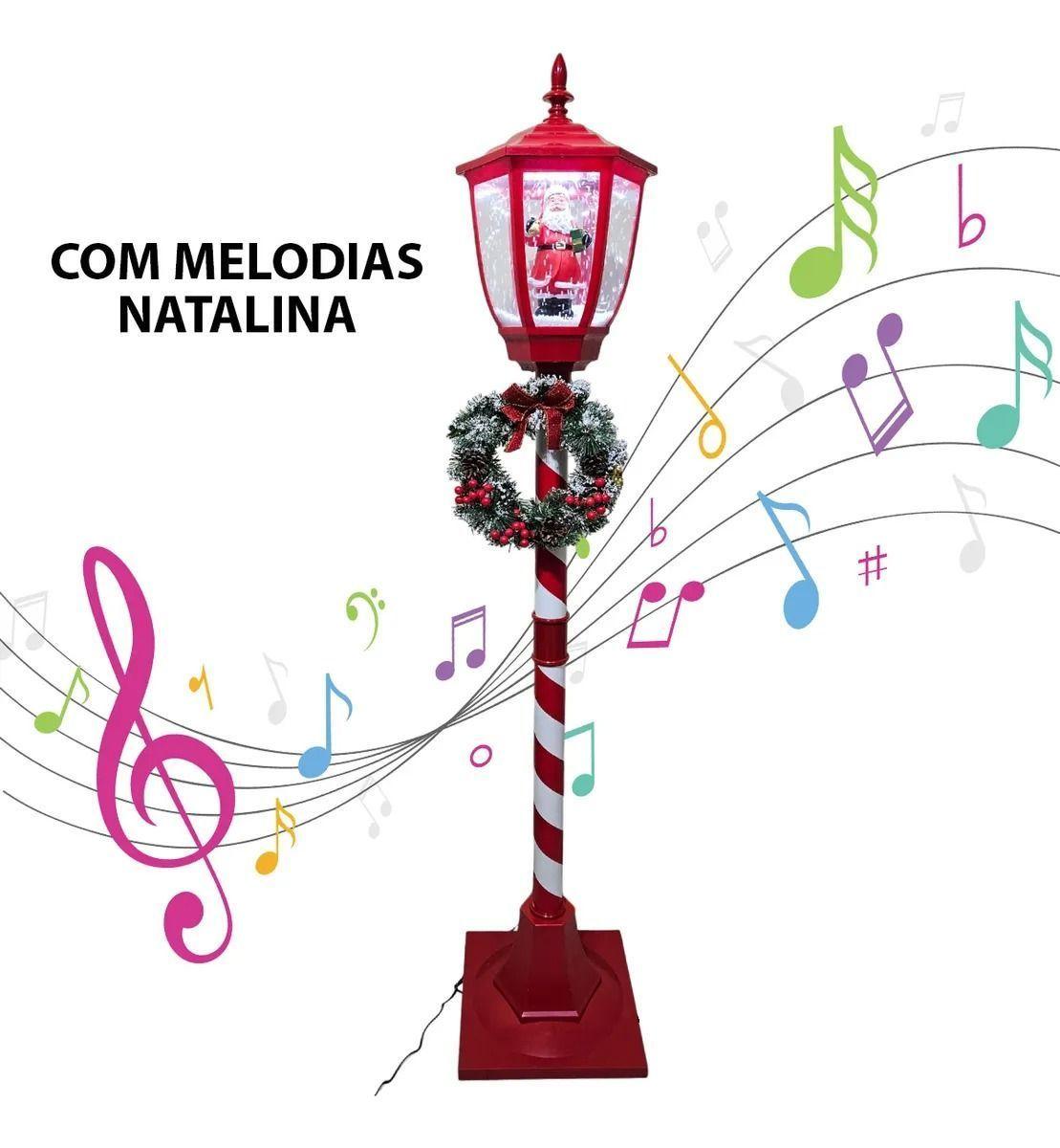 Farol De Navidad Santa Con Bastón De Caramelo Y Guirnalda-4