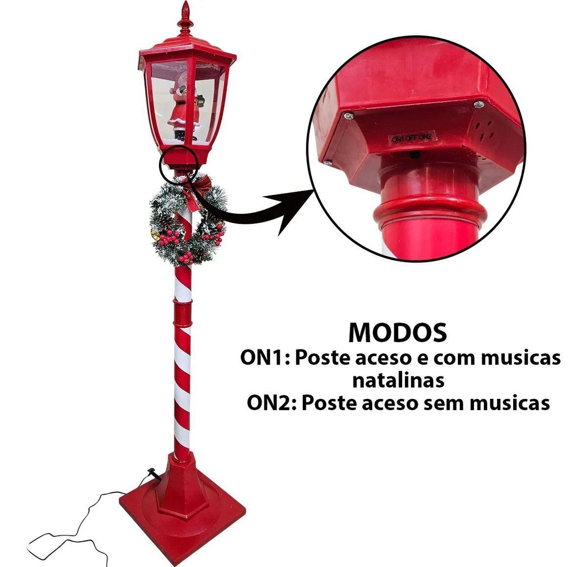 Farol De Navidad Santa Con Bastón De Caramelo Y Guirnalda-5