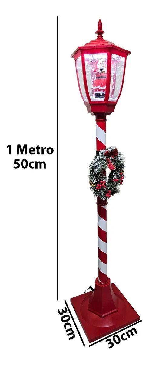 Farol De Navidad Santa Con Bastón De Caramelo Y Guirnalda-6