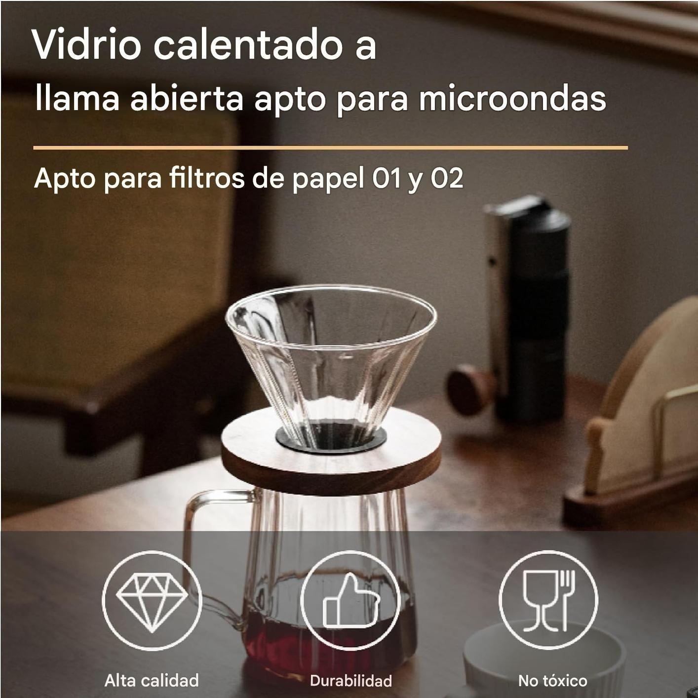 Cafetera De Vidrio Por Goteo Jarra 600ml Filtro Reusable-6