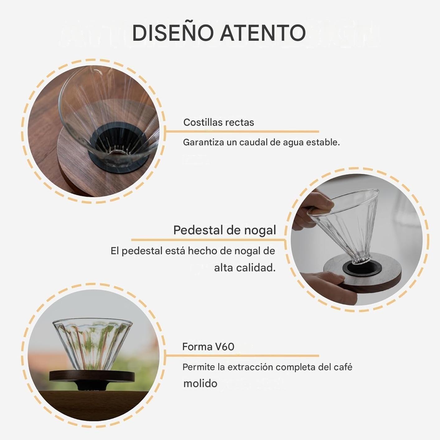 Cafetera De Vidrio Por Goteo Jarra 600ml Filtro Reusable-7