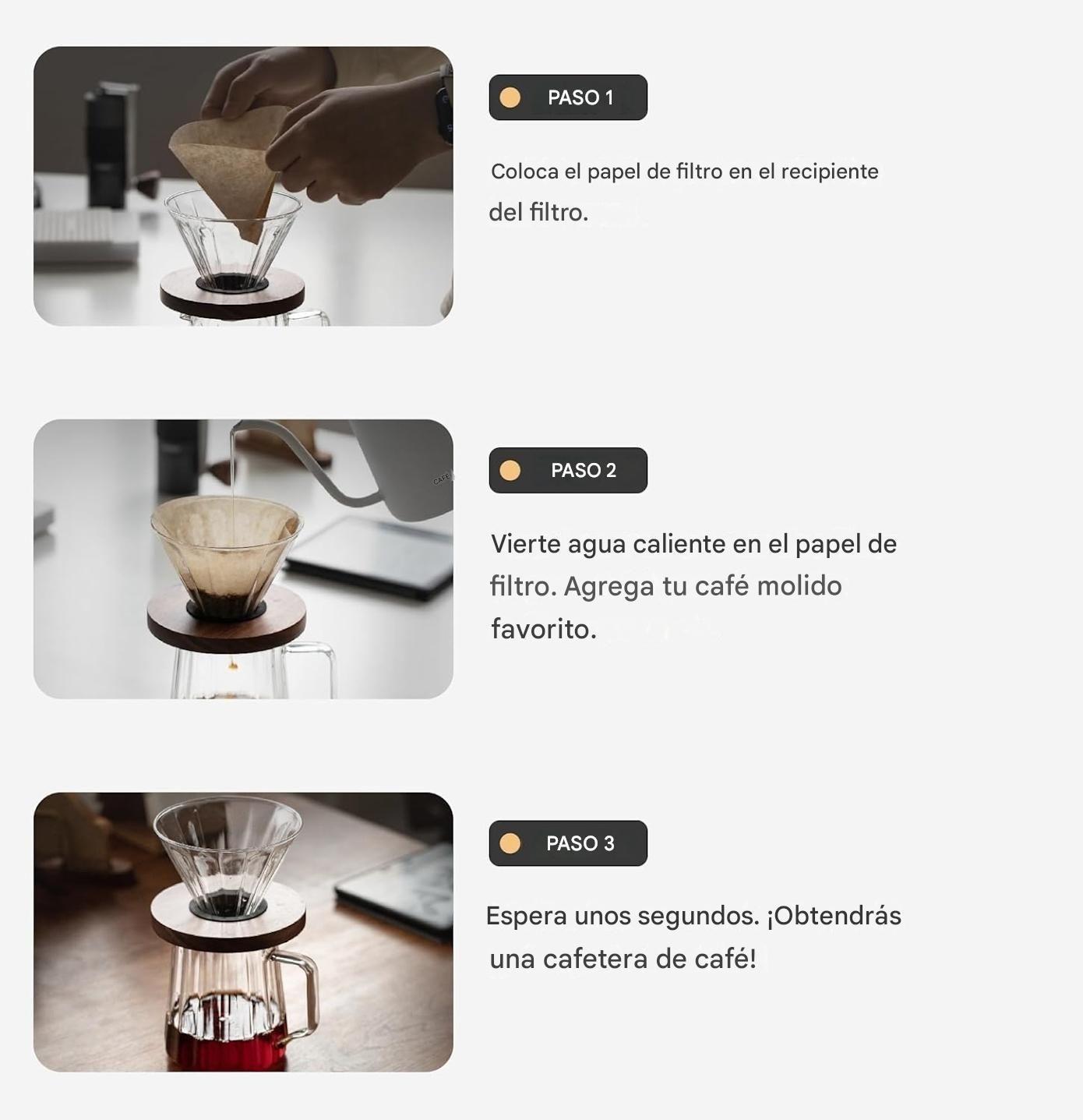 Cafetera De Vidrio Por Goteo Jarra 600ml Filtro Reusable-8