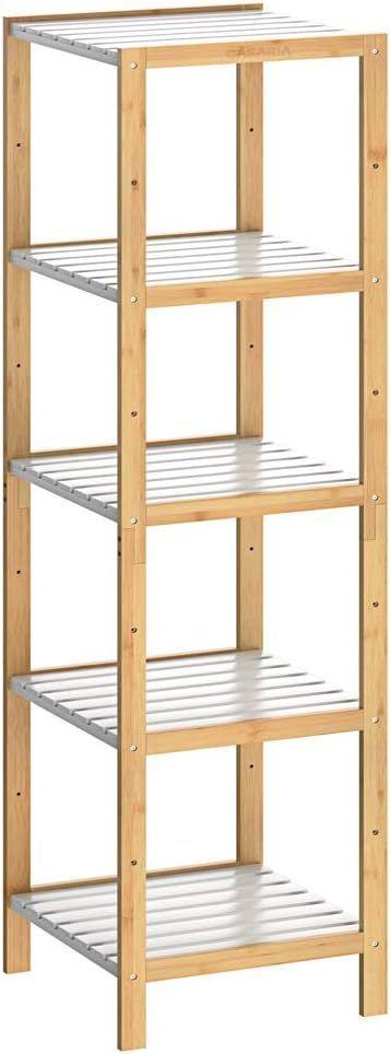 Estante Organizador De Bambu Mueble De Lujo Para Cocina Baño 5 Niveles | Alto 140cm-2