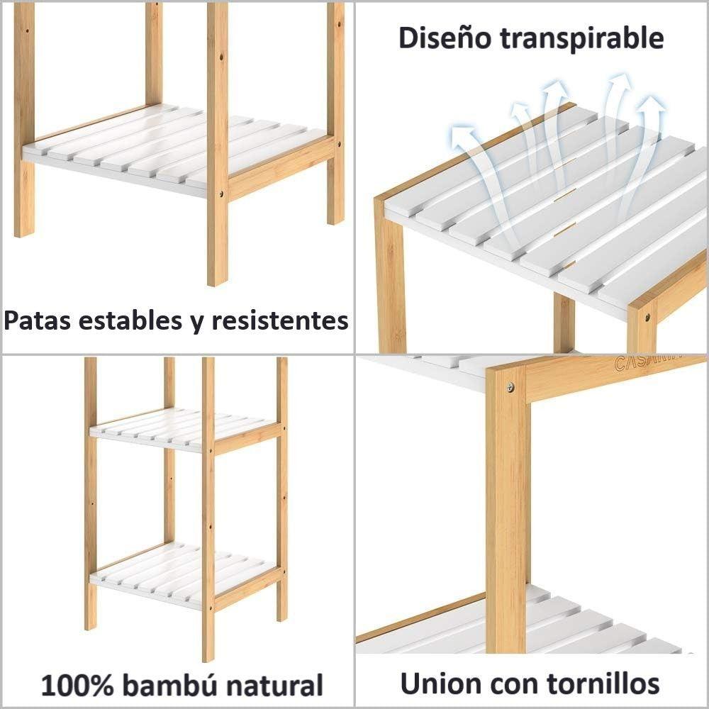 Estante Organizador De Bambu Mueble De Lujo Para Cocina Baño 5 Niveles | Alto 140cm-6