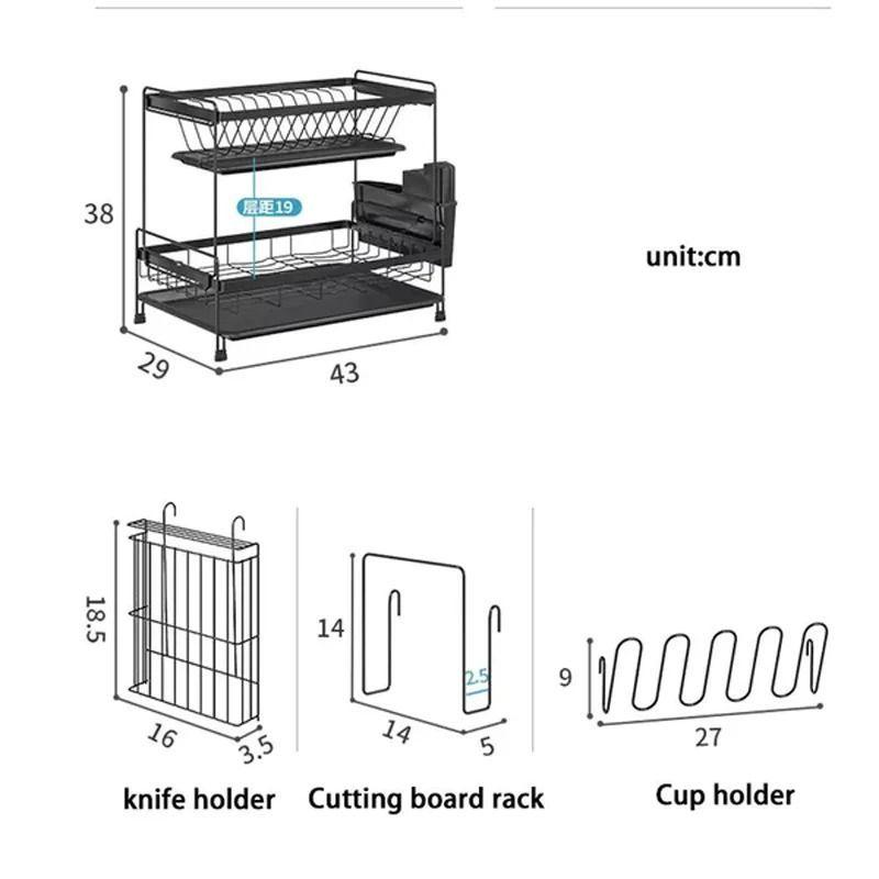 Escurridor Loza Platos 2 Niveles Organizador Cocina-6