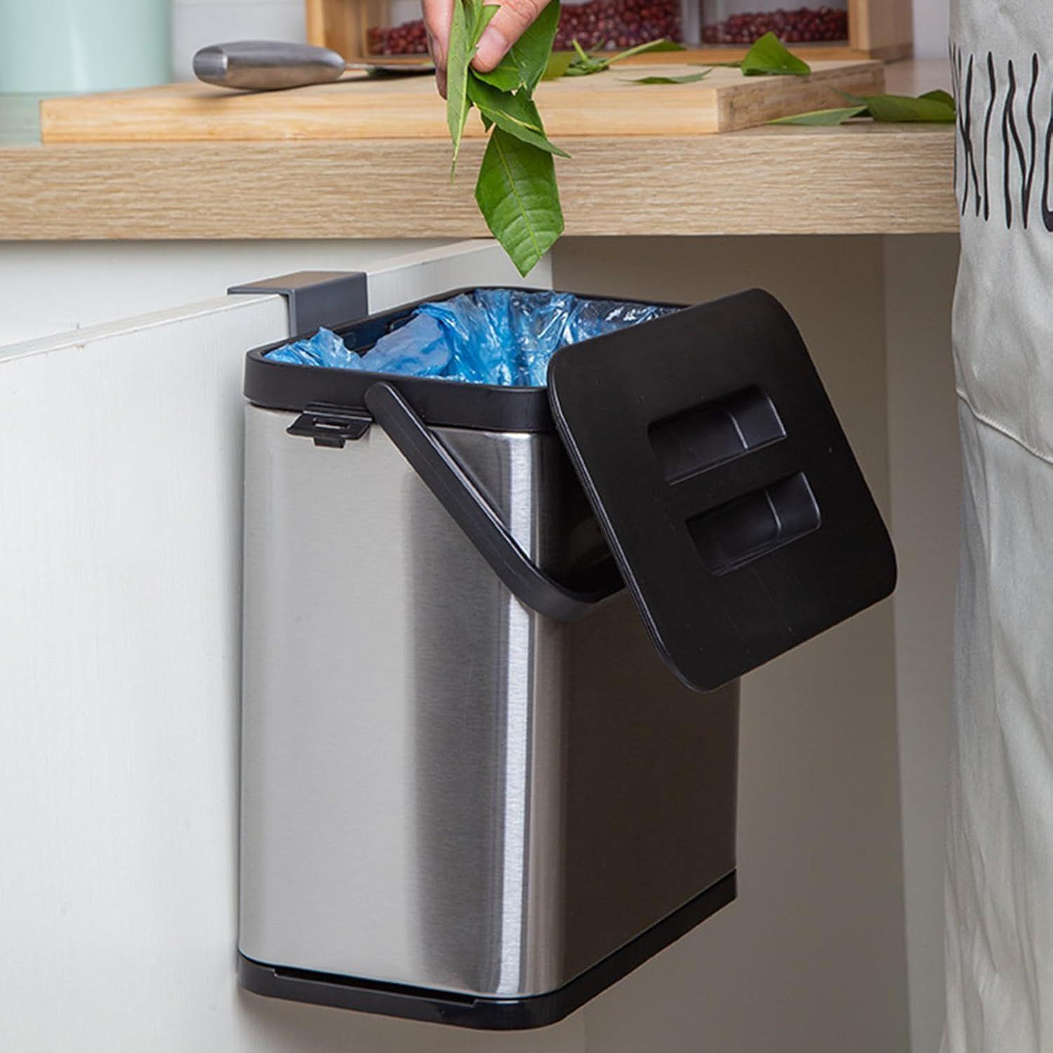 Cubo De Basura Colgante Tapa Para Armario Cocina Dormitorio-6