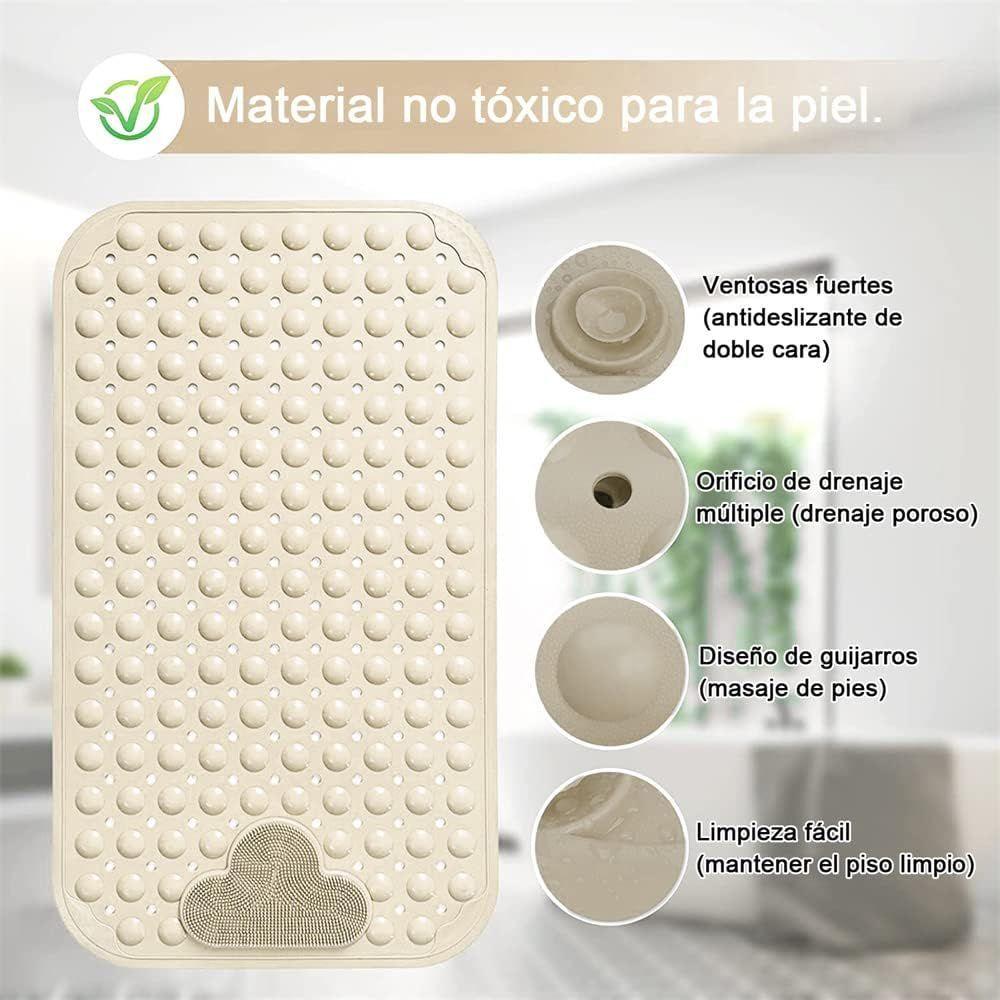 Piso De Goma Antideslizante Tina Ducha Alfombra de Bañera con Cepillo-2
