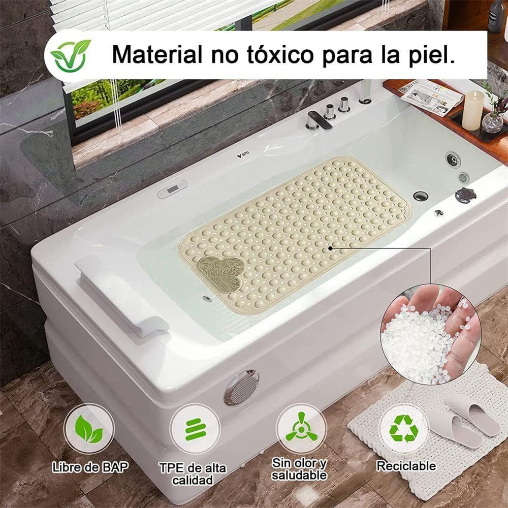 Piso De Goma Antideslizante Tina Ducha Alfombra de Bañera con Cepillo-3