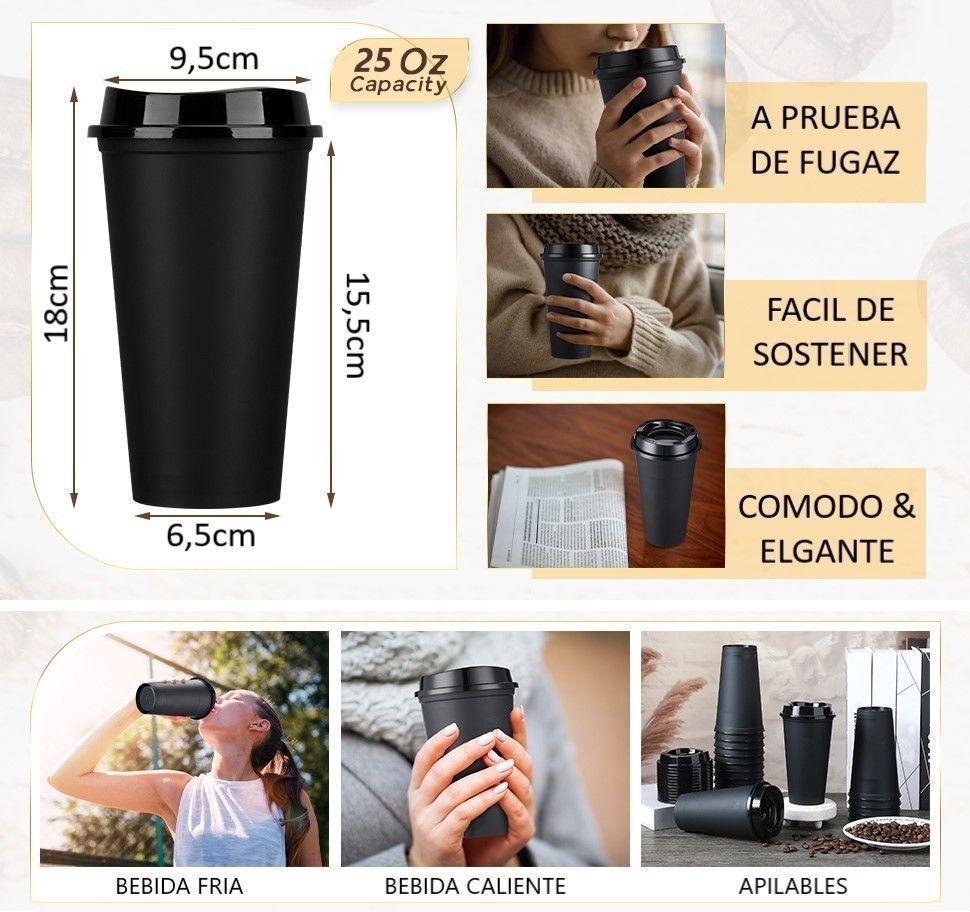 12 Vasos Plasticos De Viaje Para Mug De Caf 25oz-2