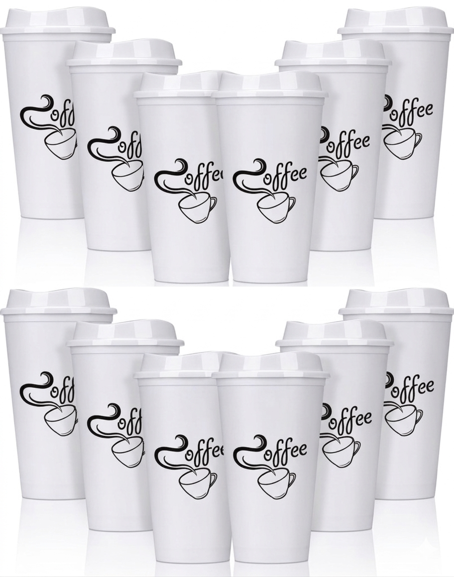 12 Vasos Plasticos De Viaje Para Mug De Caf 25oz-0