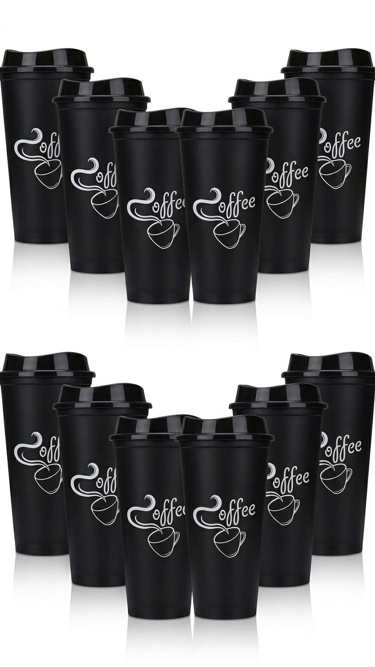 12 Vasos Plasticos De Viaje Para Mug De Caf 25oz-0