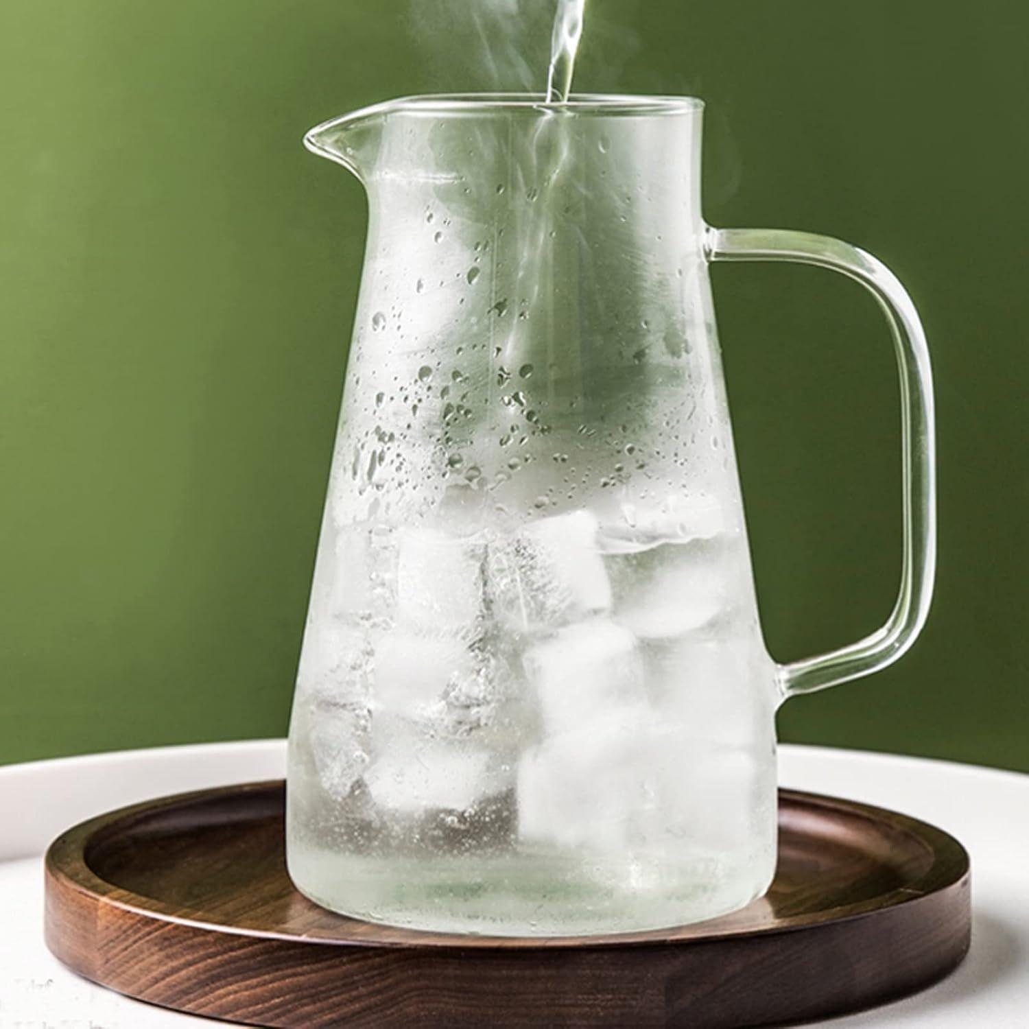 Jarra De Agua Jugo De T Helado De Vidrio Con Tapa 1 6 Litro-3