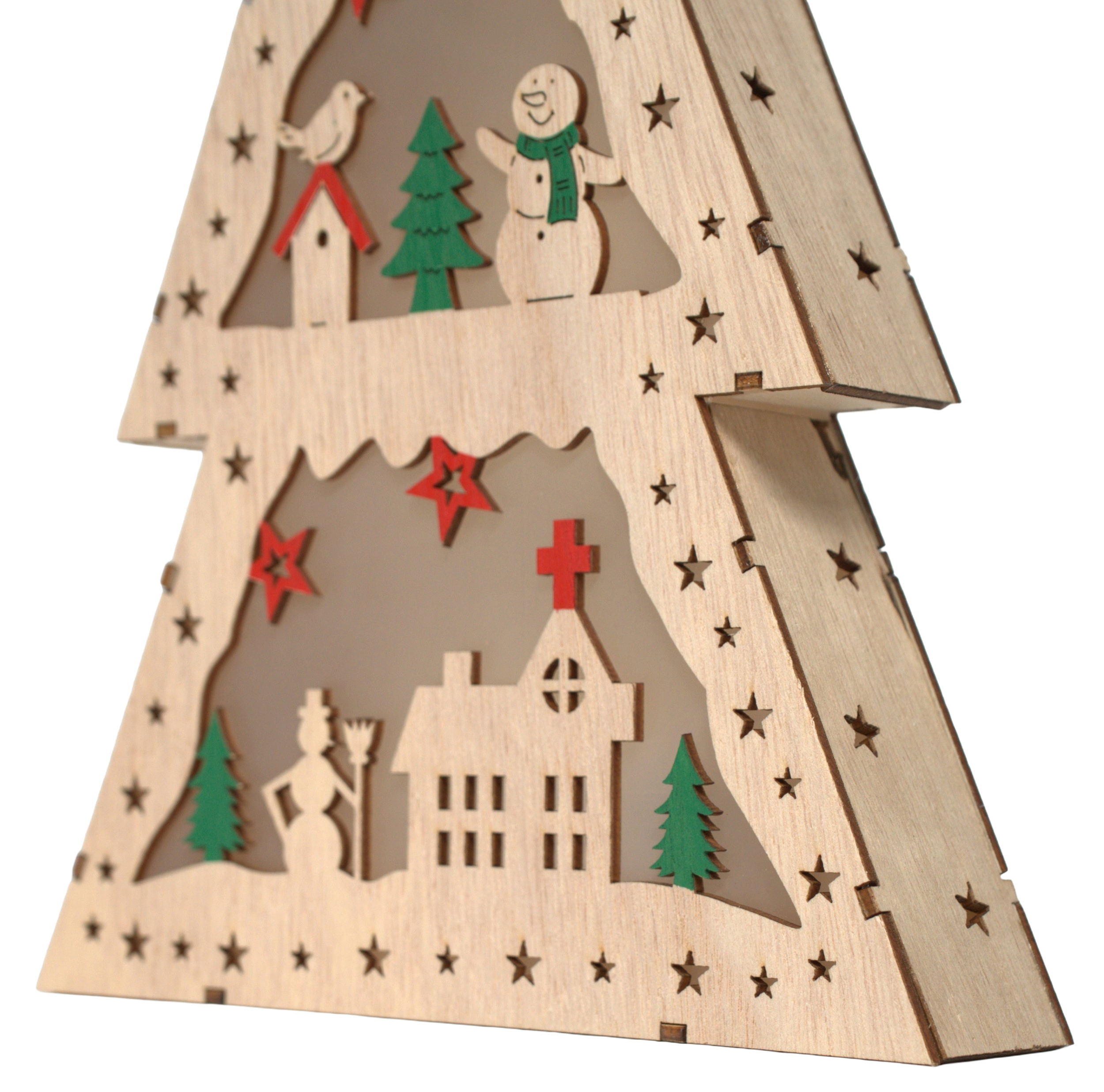 Árbol Navideño De Madera Escritorio Mini Arbolito De Navidad Madera-2