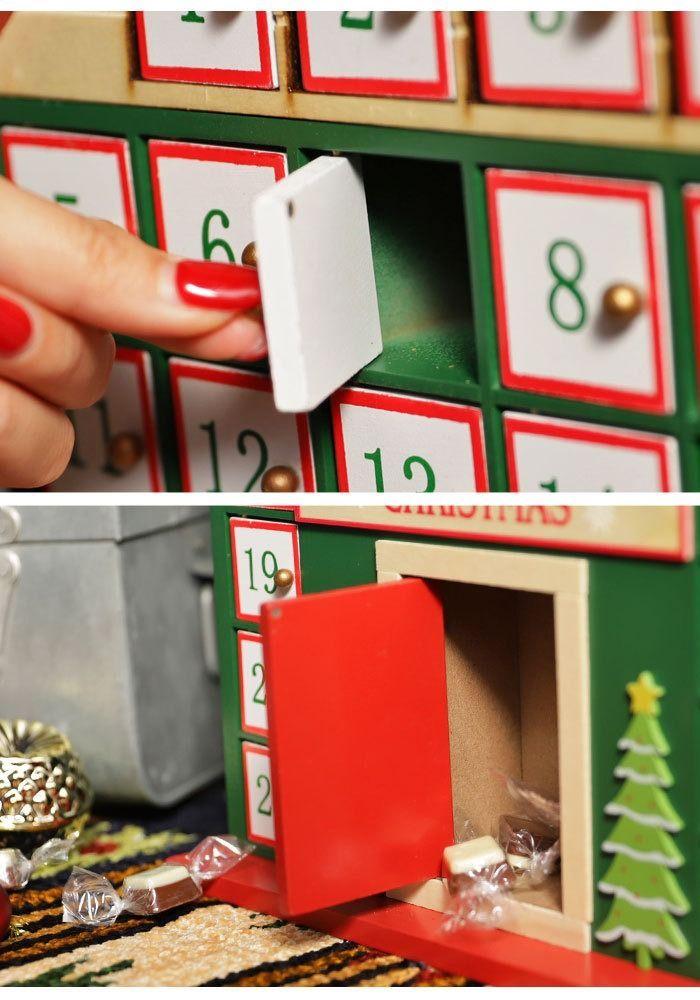 Casa Calendario De Adviento De Madera Decoración De Navidad-3
