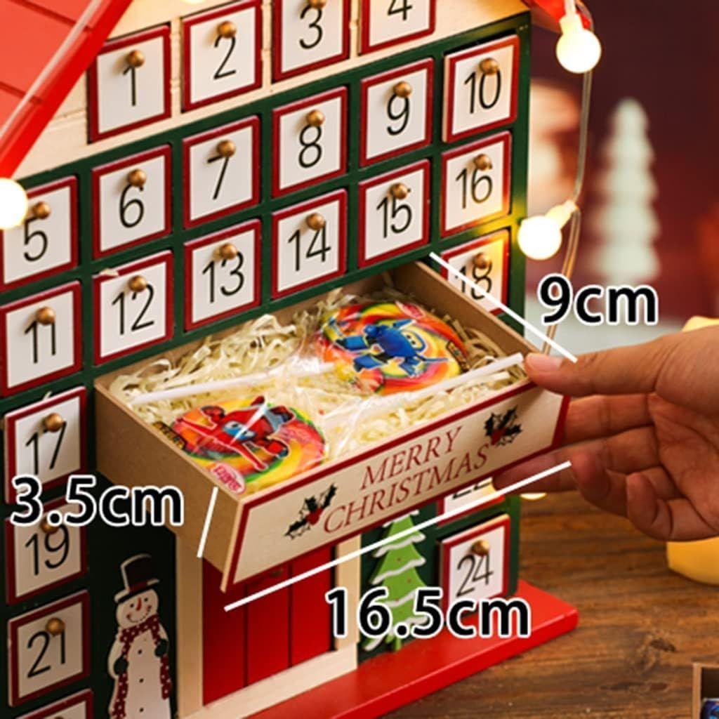 Casa Calendario De Adviento De Madera Decoración De Navidad-5