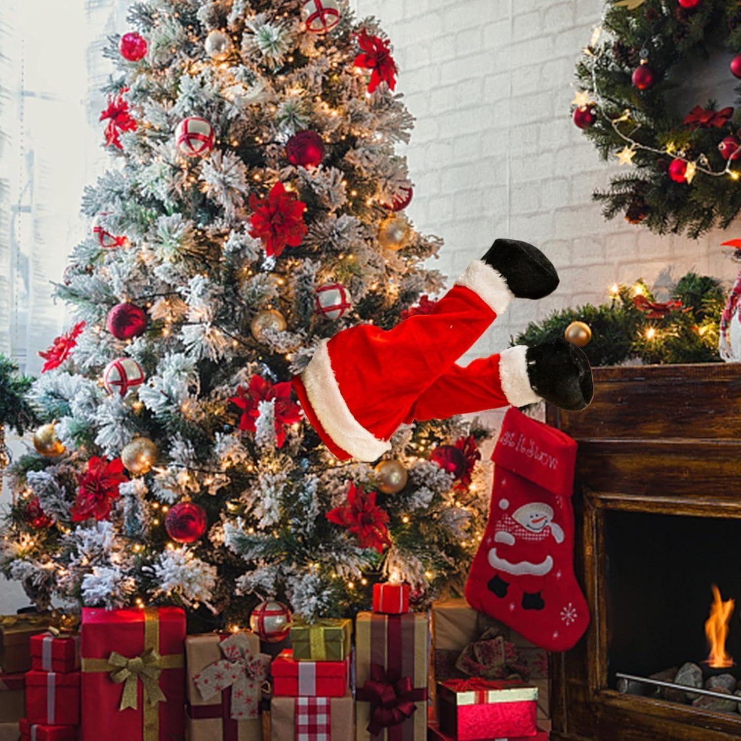 Adorno Para Árbol De Navidad Patas Oscilantes De Santa-2