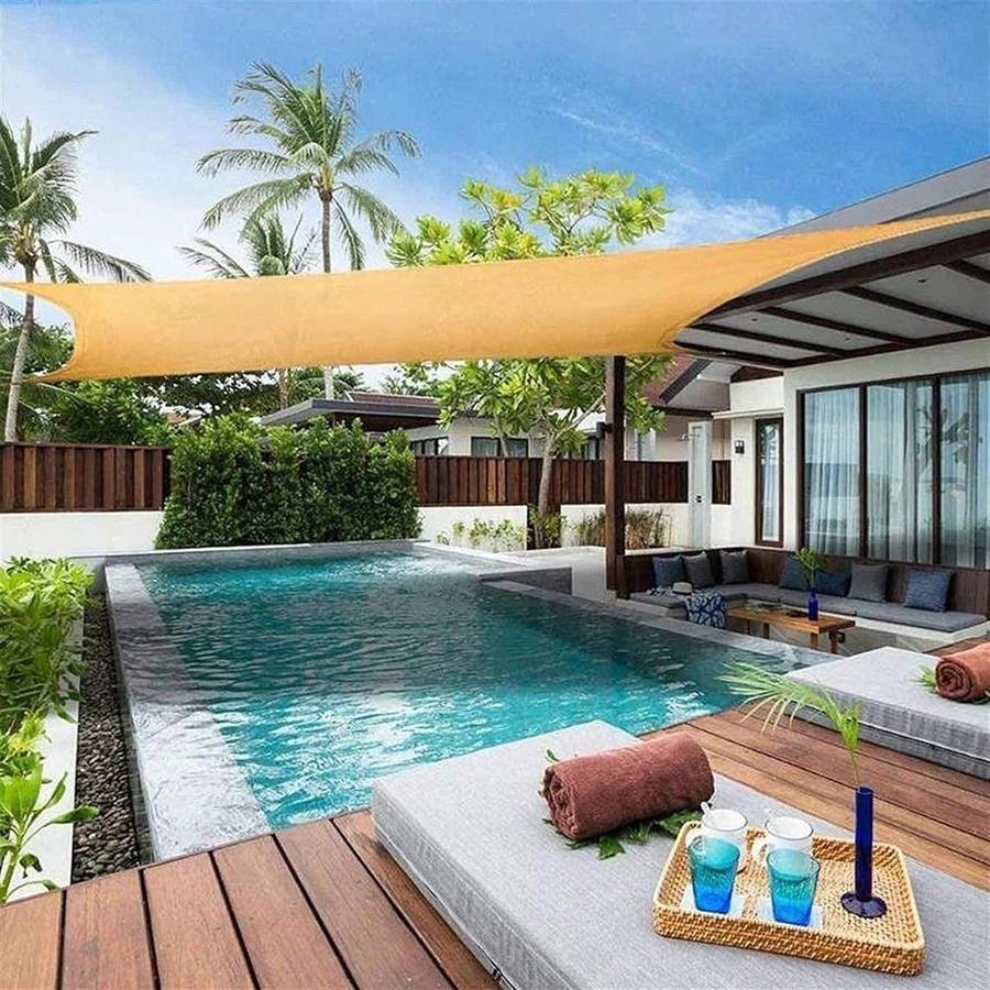 Toldo de Lona Cuadrada Vela para Sombra Parasol Rectangular Permeable 3m x 4m-3