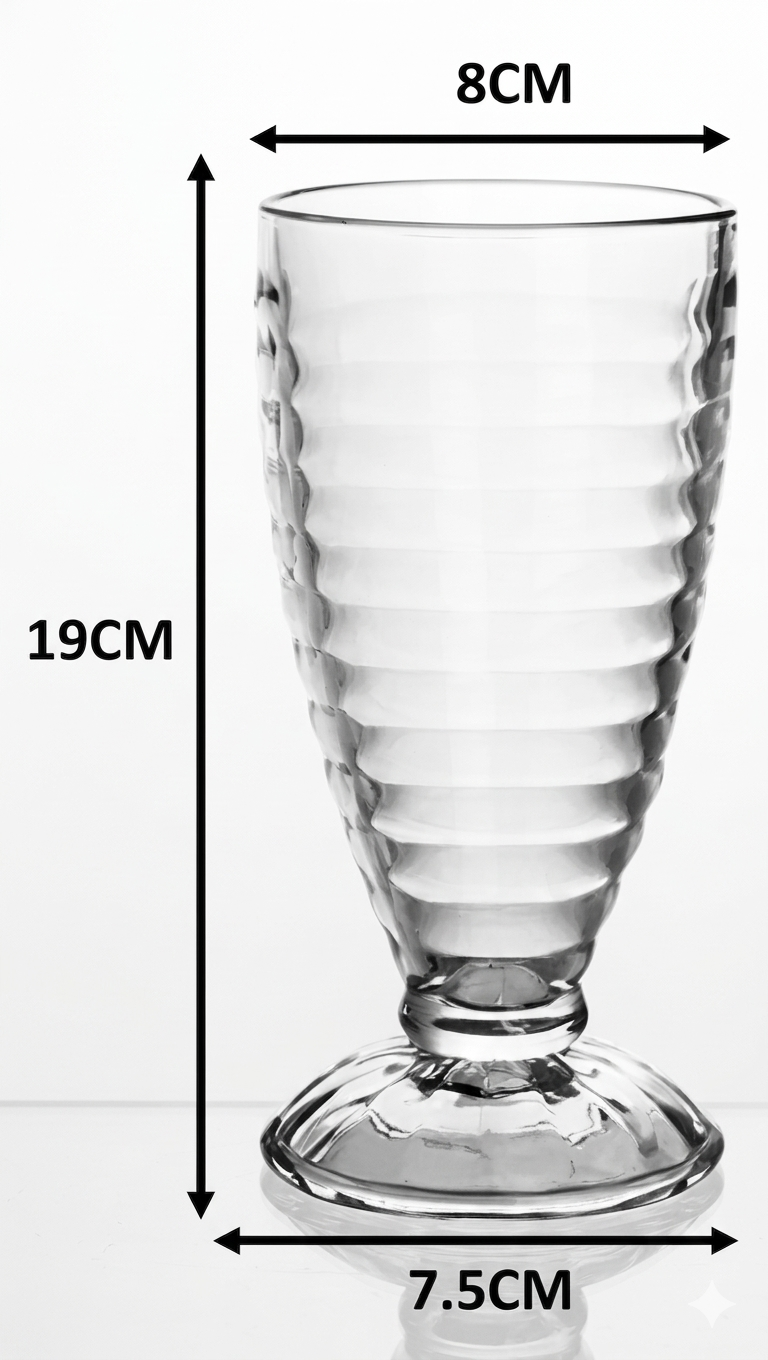 Juego 6 Copas Para Malteada Batido Copa Helado Vintage 370ml-3