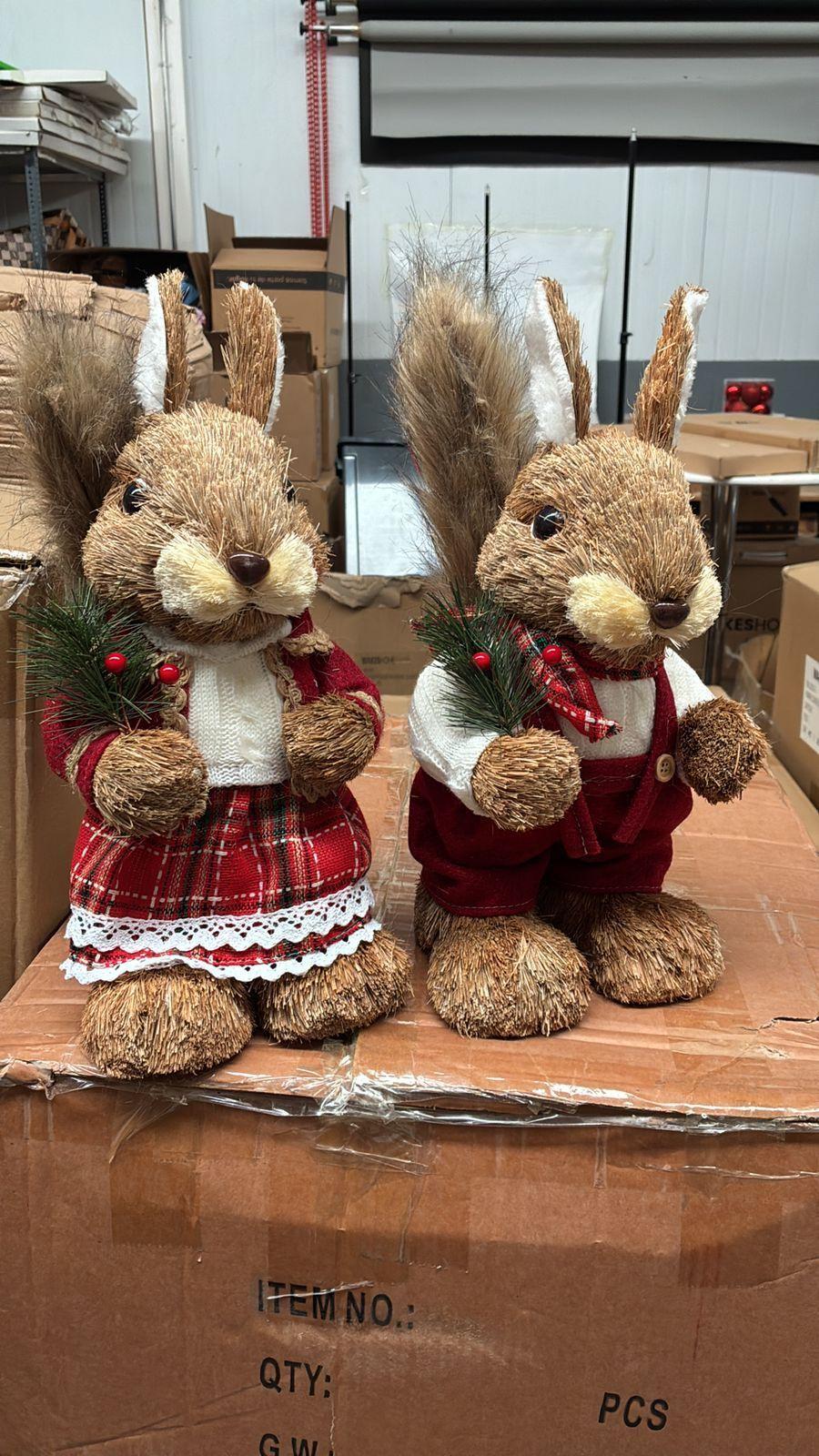 Pack 2 Ardillas Muñeco De Navidad Decoracion Navideña-2