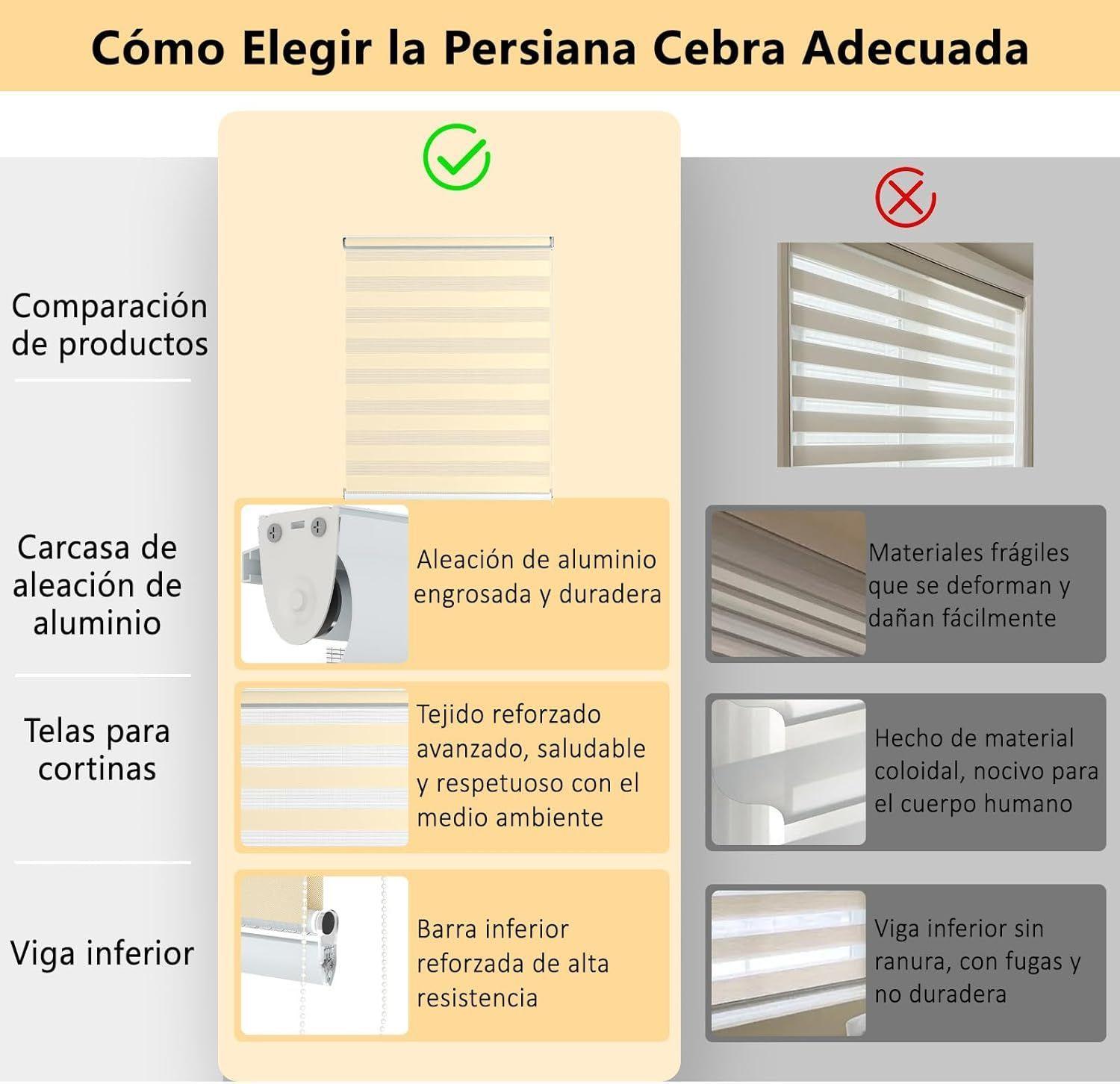 Cortina Roller Duo Zebra Día Y Noche Color Variado 120x200cm WakesHome-5