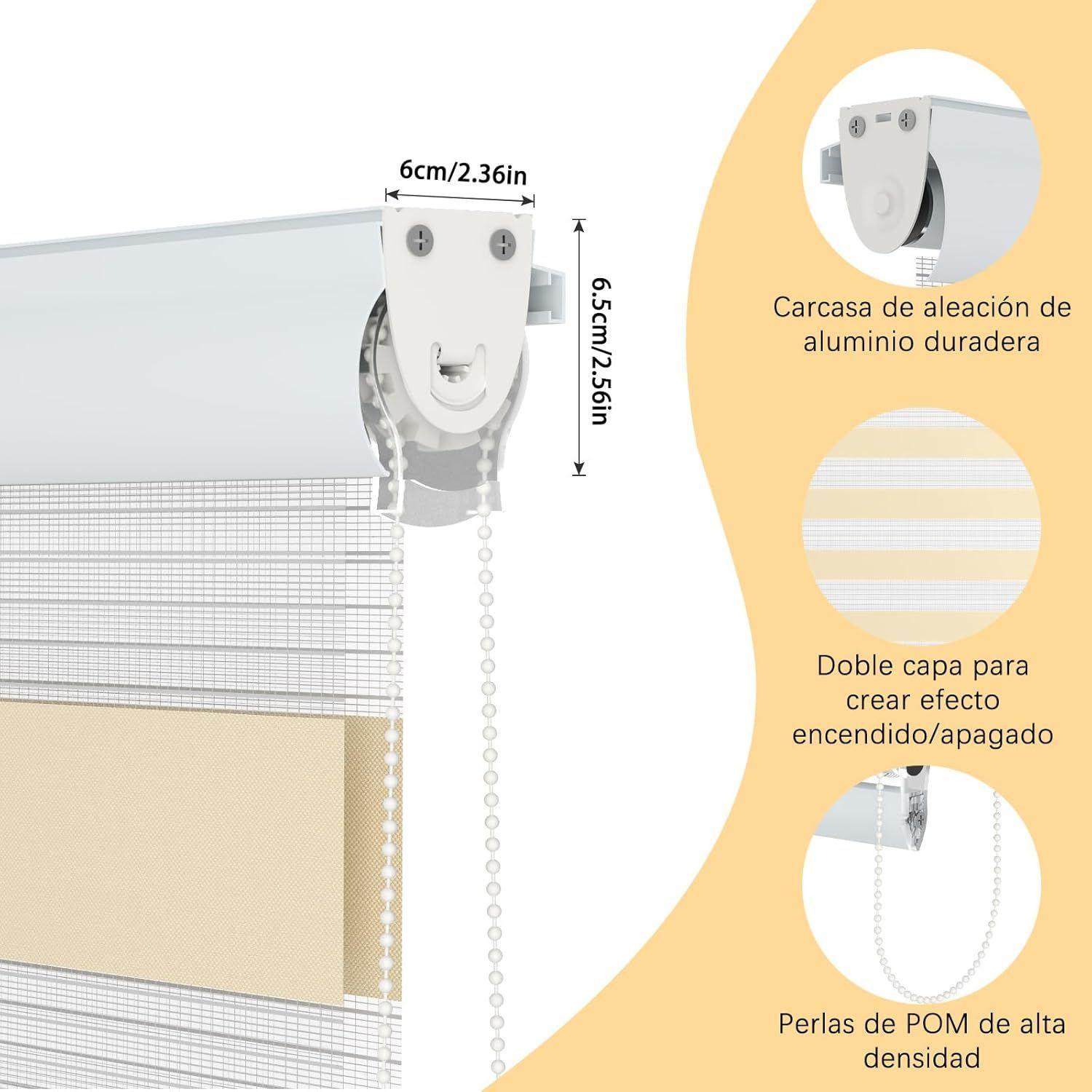 Cortina Roller Duo Zebra Día Y Noche Color Variado 120x200cm WakesHome-6